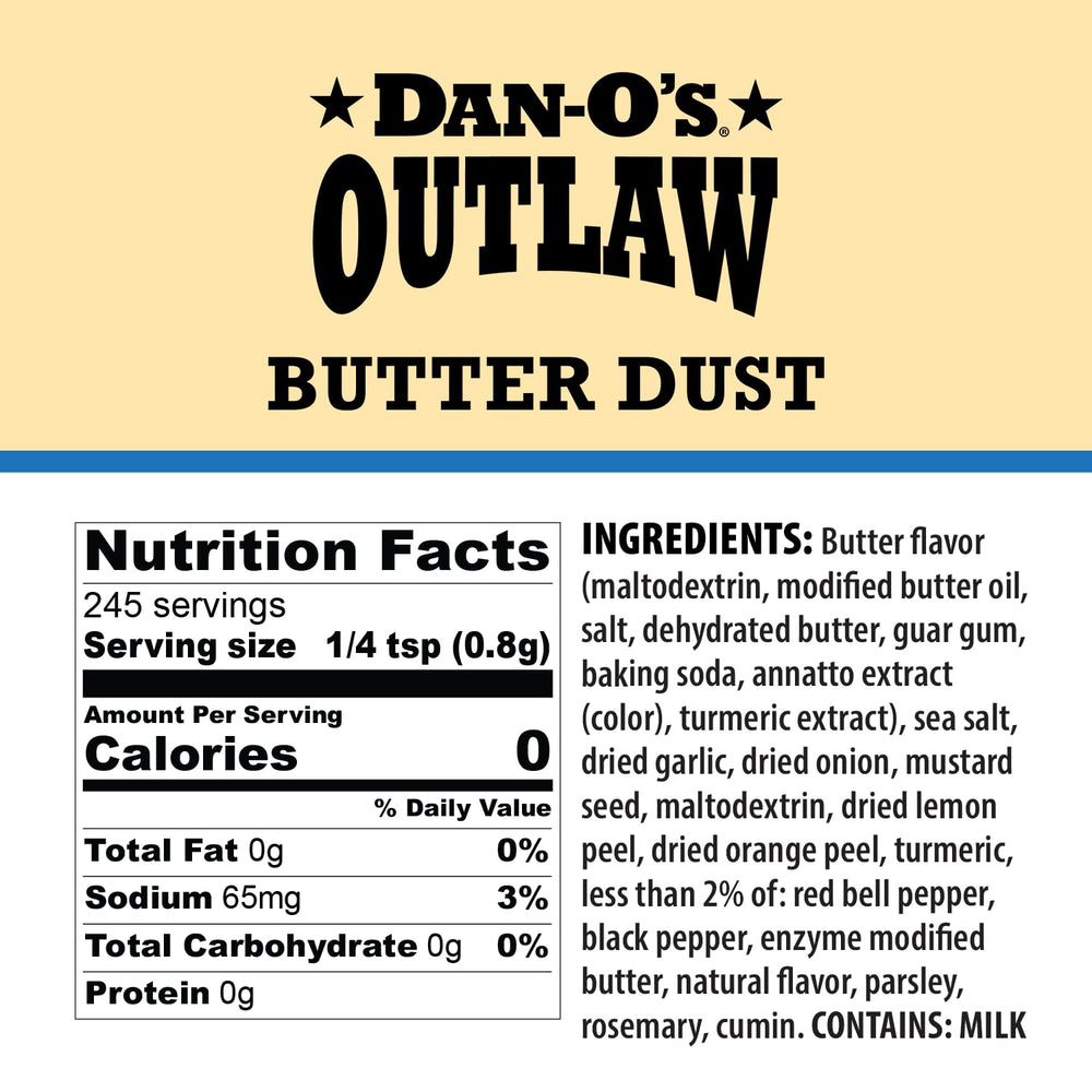 Dan-O's primer plano de textura Butter Dust muestra polvo mantecoso y uso fácil
