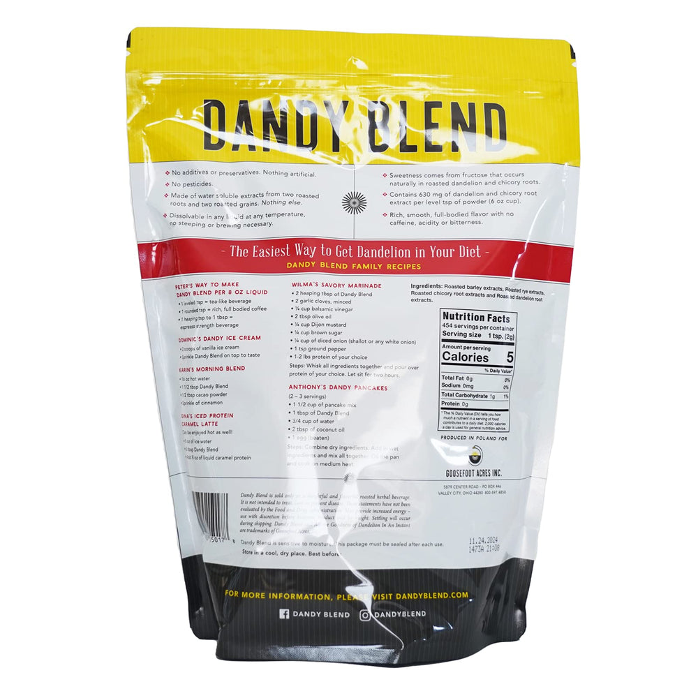 Dandy Blend cierre y textura del sobre que preserva frescura fácilmente