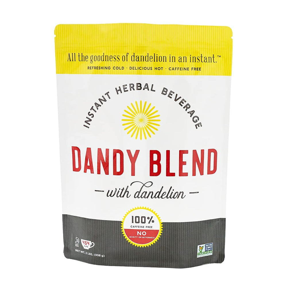 Dandy Blend frente del empaque mostrando la bolsa grande y beneficios