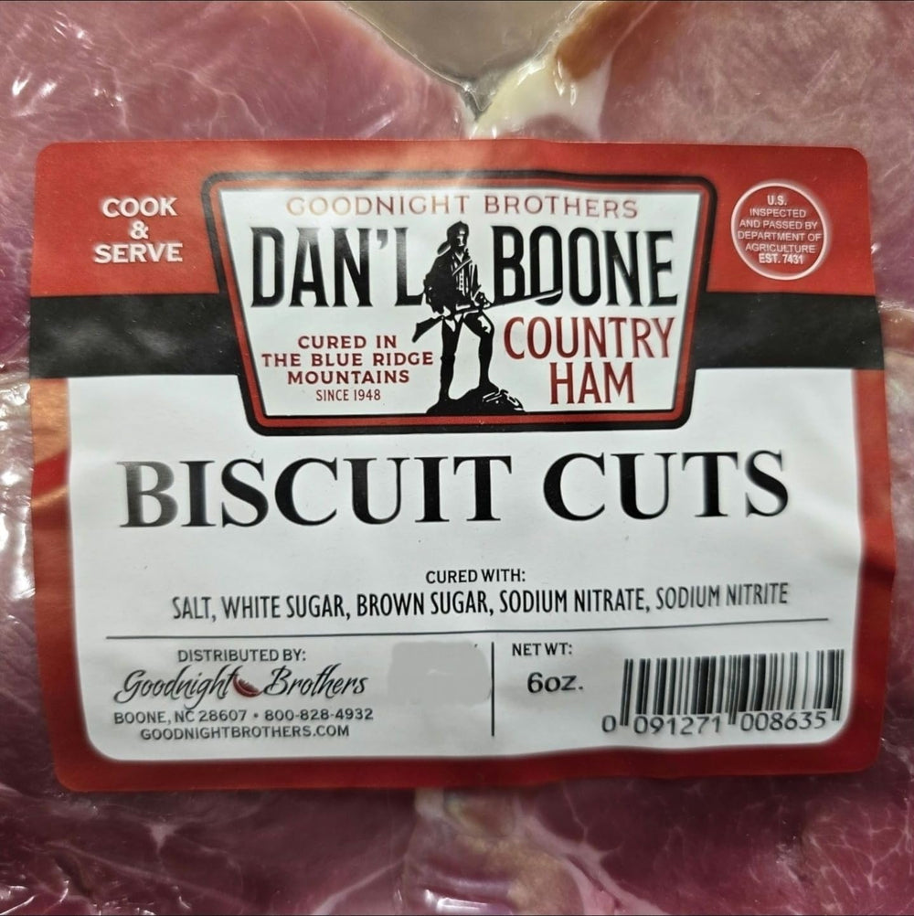Dan'l Boone primer plano de lonjas para apreciar textura y curado tradicional