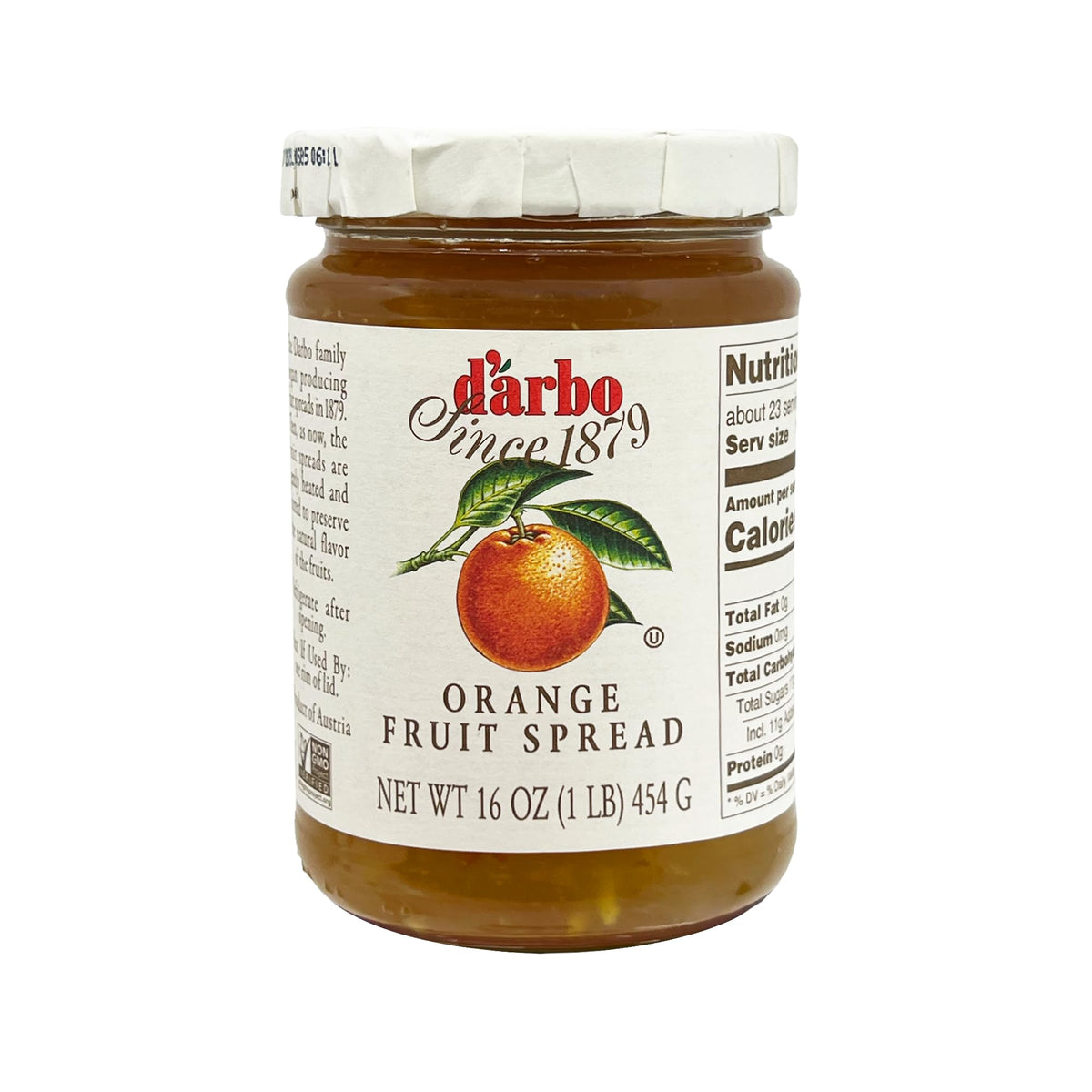 D'arbo frasco frontal mostrando etiqueta y color natural, ideal para desayuno