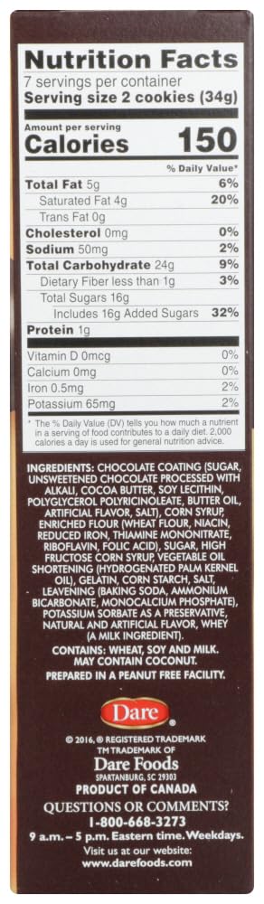 Dare Whippet primer plano de la textura del chocolate y base crujiente