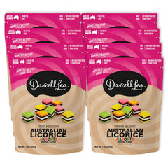 Darrell Lea empaque frontal Allsorts mostrando variedad y conveniencia para compartir