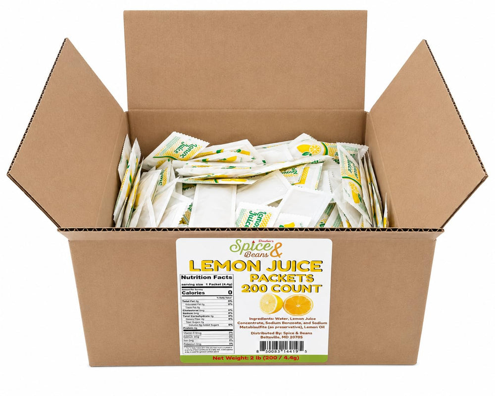 Dasher's Spice & Beans caja de 200 unidades con etiqueta para almacenamiento fácil