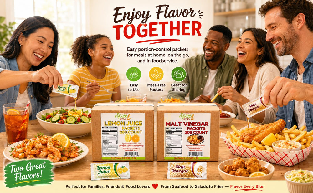 Dasher's Spice & Beans sobre en mano para comparar tamaño y control de porción