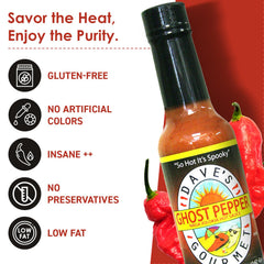 Dave's Gourmet detalle de la etiqueta con ingredientes visibles y confianza