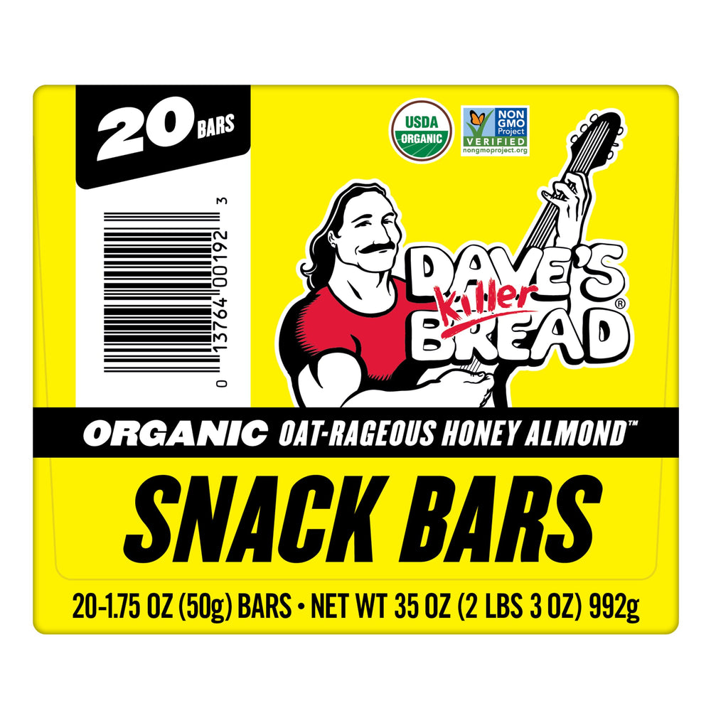 Dave's Killer Bread barra en mesa de desayuno mostrando uso cotidiano