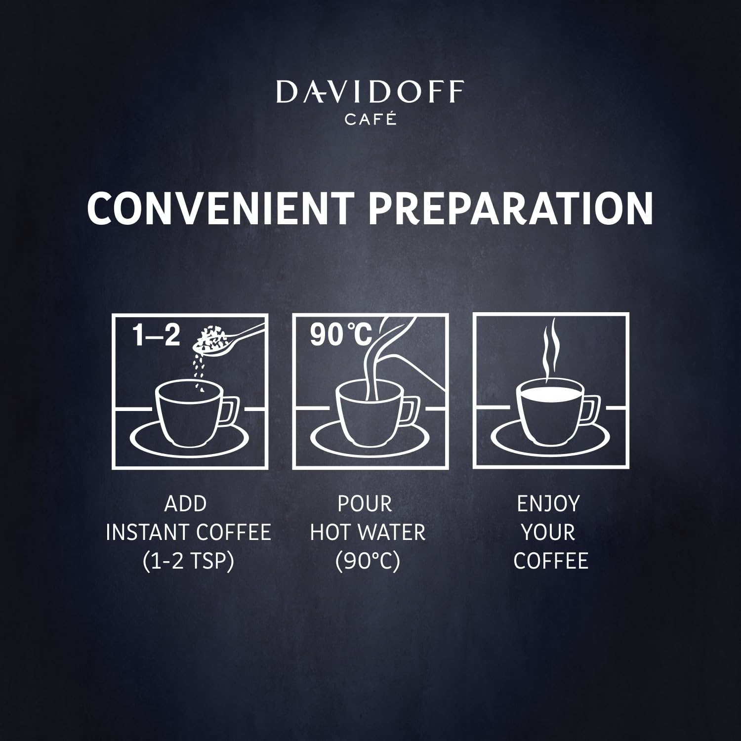 Davidoff cucharada de café instantáneo lista para disolver, preparación rápida