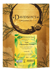 Davidson's empaque frontal del Tulsi Chamomile con información clara
