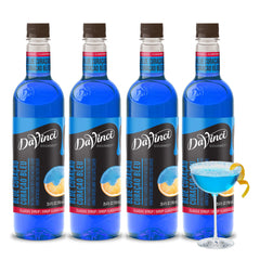 DaVinci Gourmet botella frontal azul curaçao mostrando color vibrante y uso profesional