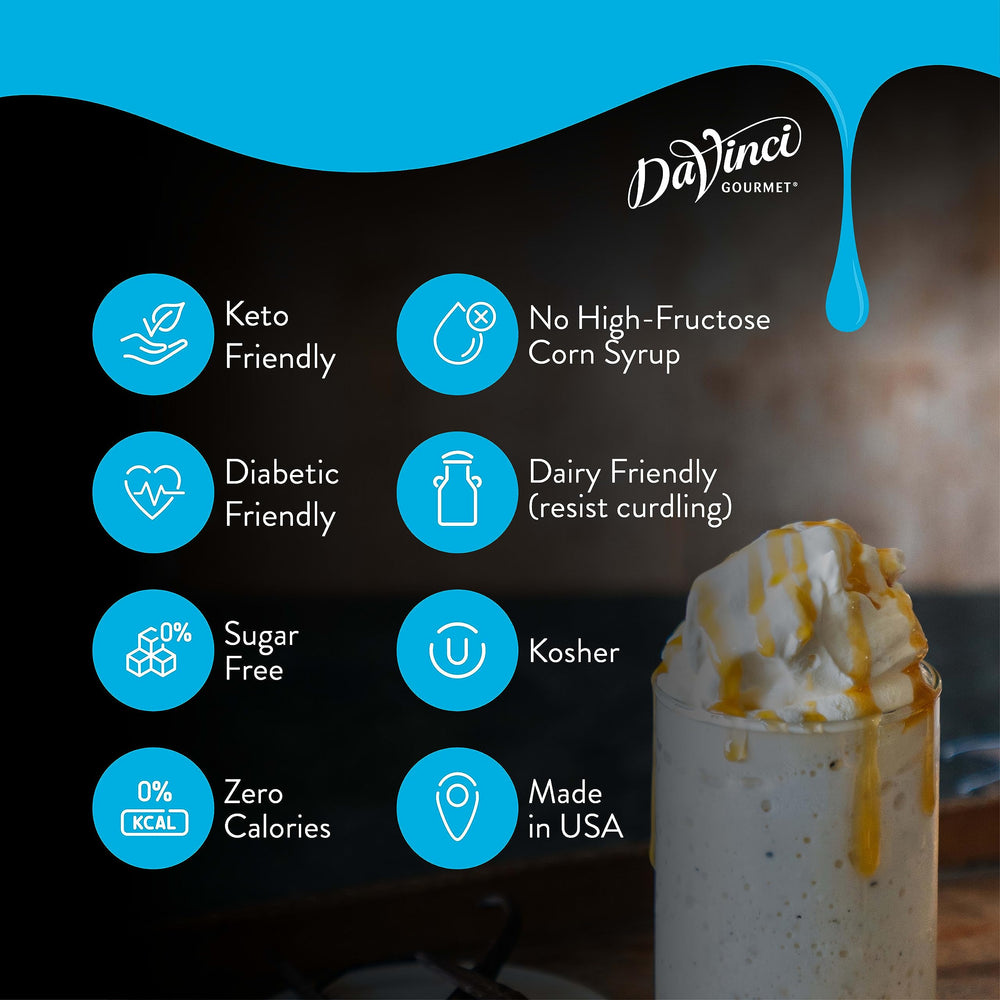 DaVinci Gourmet sirope añadido a latte espumoso, aporta menta sin afectar la espuma