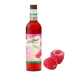 DaVinci Gourmet frambuesa botella frontal con etiqueta clara y atractiva