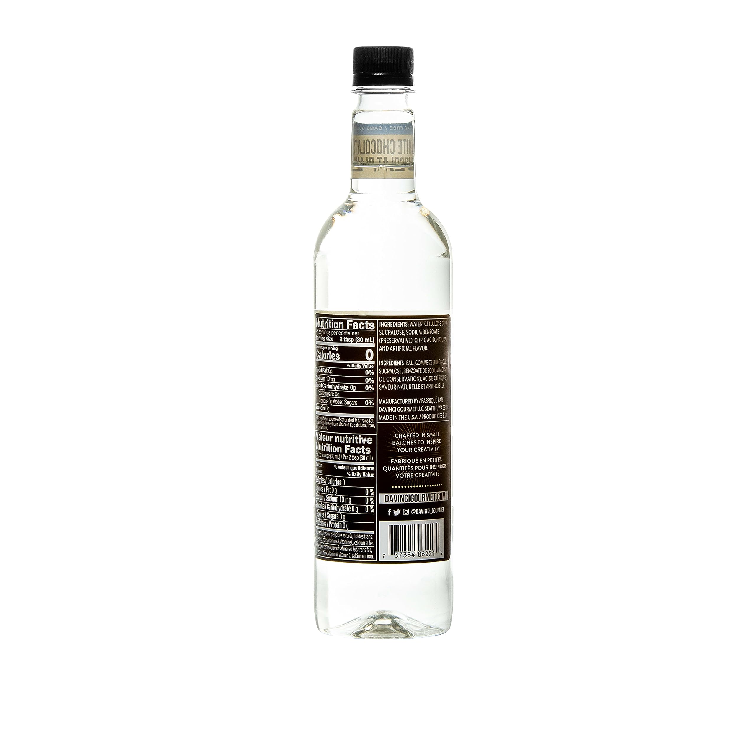 DaVinci Gourmet jarabe en vaso con hielo mostrando mezcla fría estable
