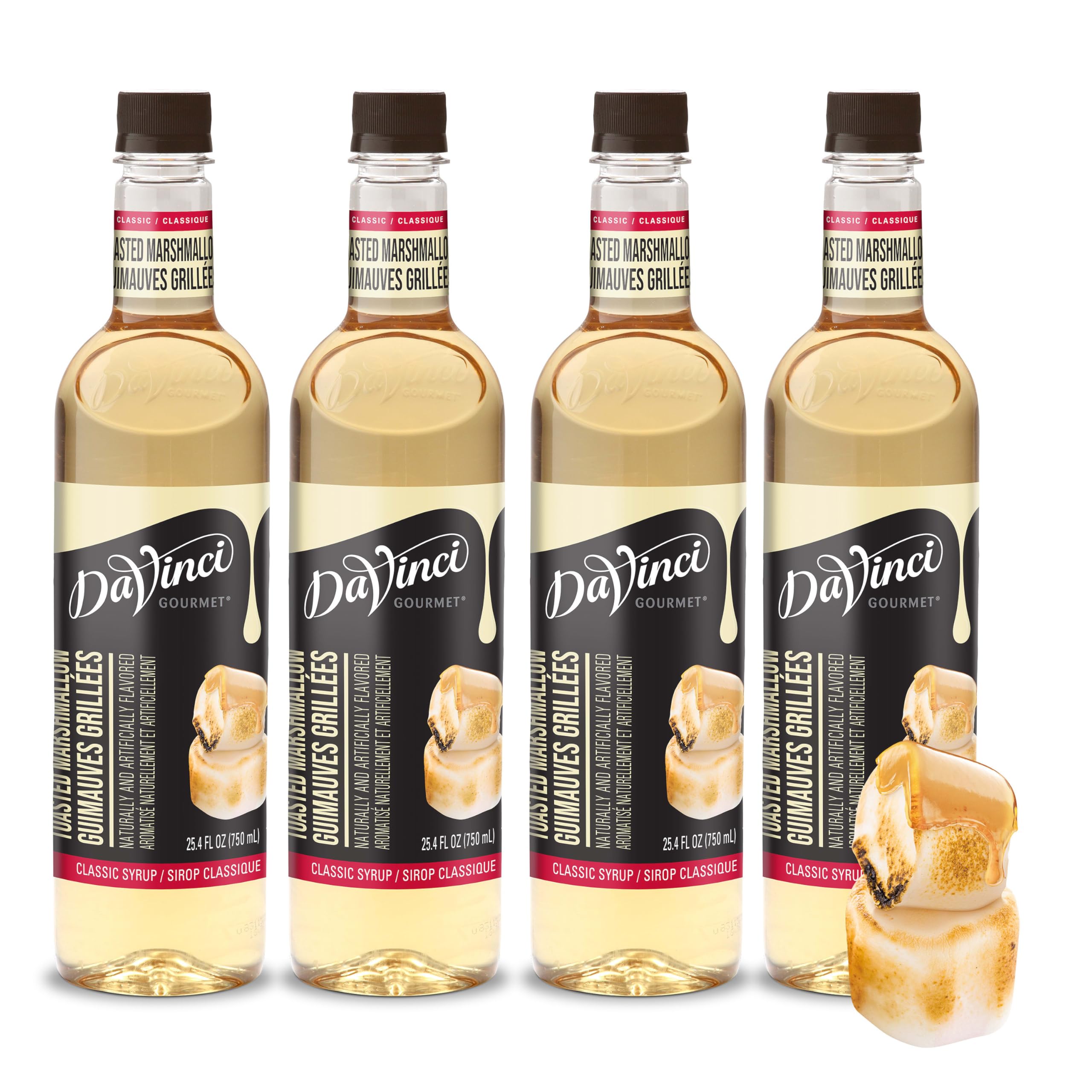 DaVinci Gourmet botella frontal mostrando etiqueta y capacidad, útil para identificar producto