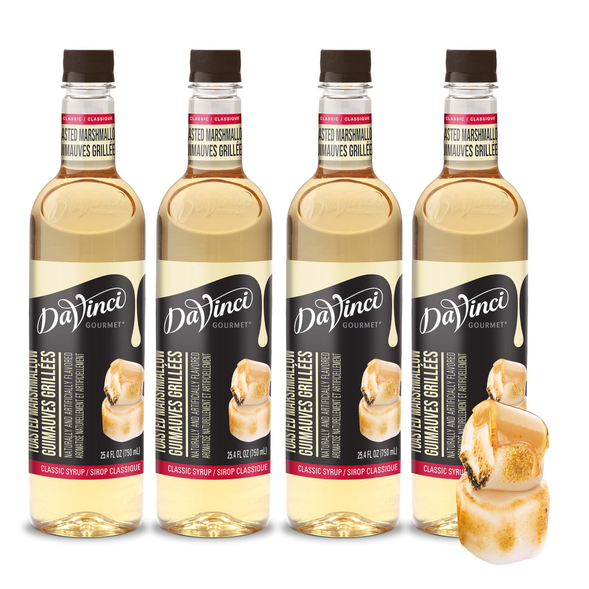 DaVinci Gourmet botella frontal mostrando etiqueta y capacidad, útil para identificar producto