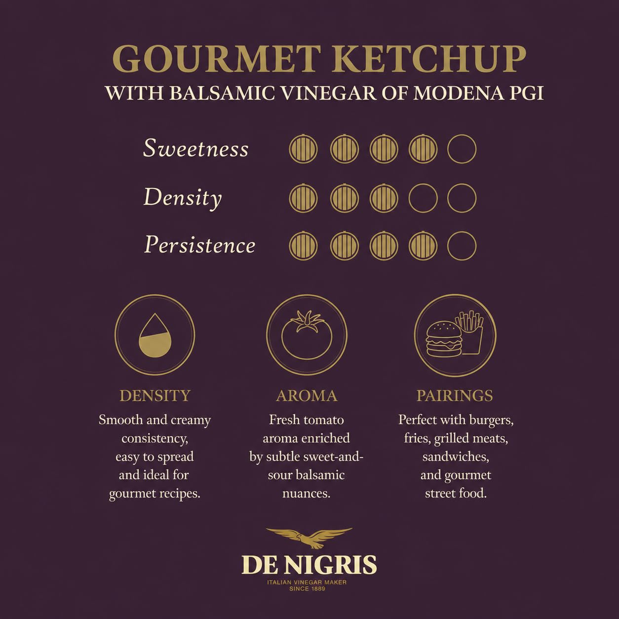 De Nigris textura de kétchup en cuchara, consistente y brillante
