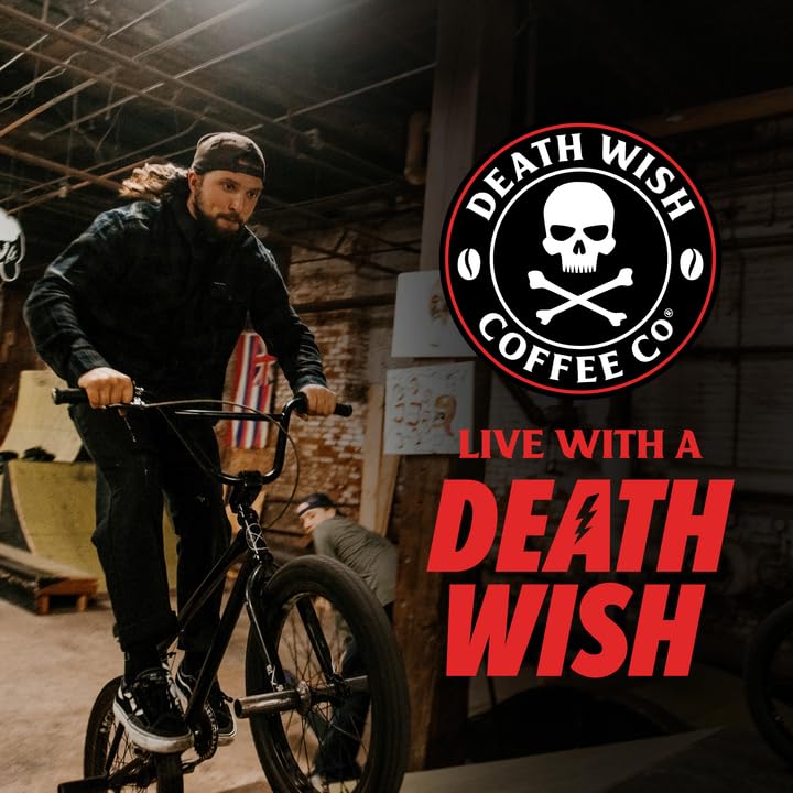 Death Wish Coffee textura del molido resaltando consistencia para filtrado