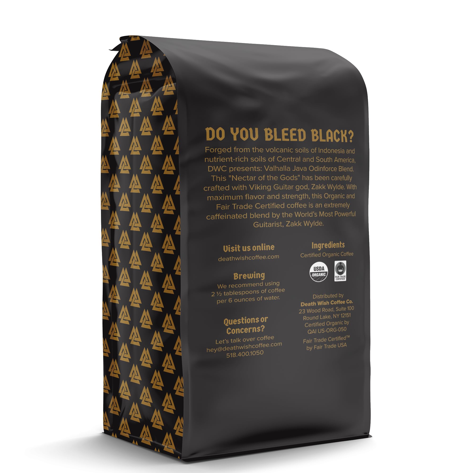Death Wish Coffee primer plano del molido resaltando textura para extracción óptima