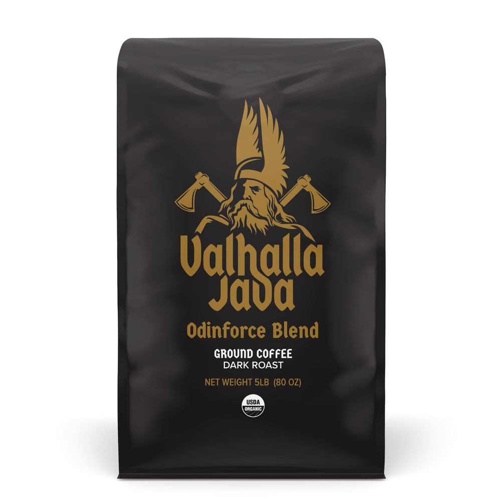 Death Wish Coffee paquete frente mostrando la marca y beneficio de energía intensa