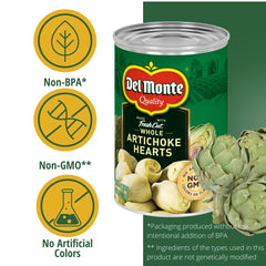 Detalle de la etiqueta Del Monte Non-GMO en lata, tranquilidad sobre ingredientes