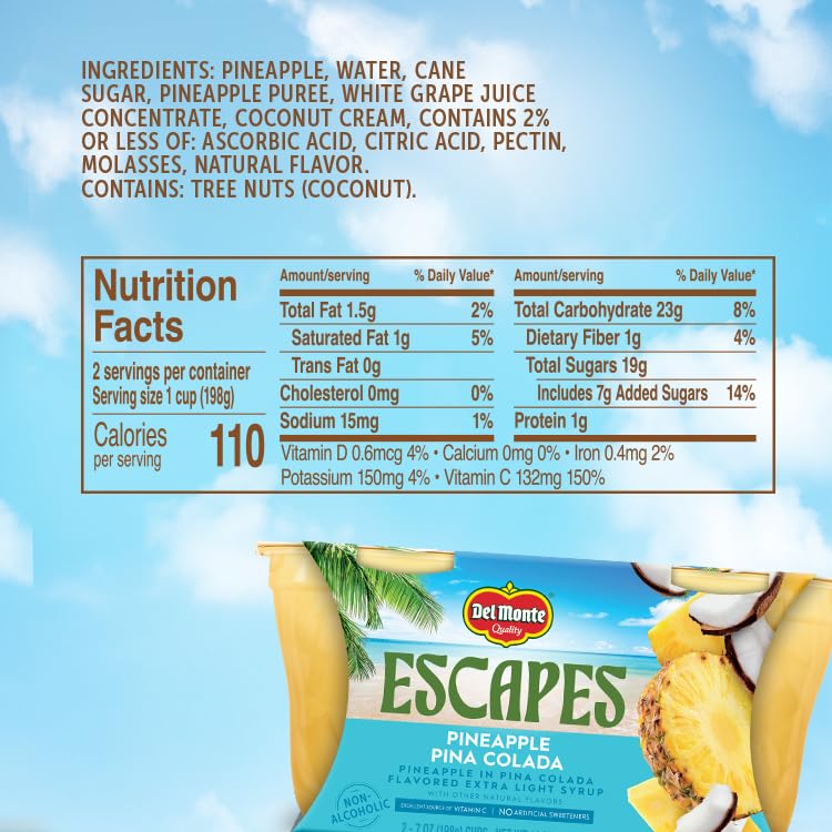 Del Monte primer plano de trozos de piña resaltando textura y jugosidad