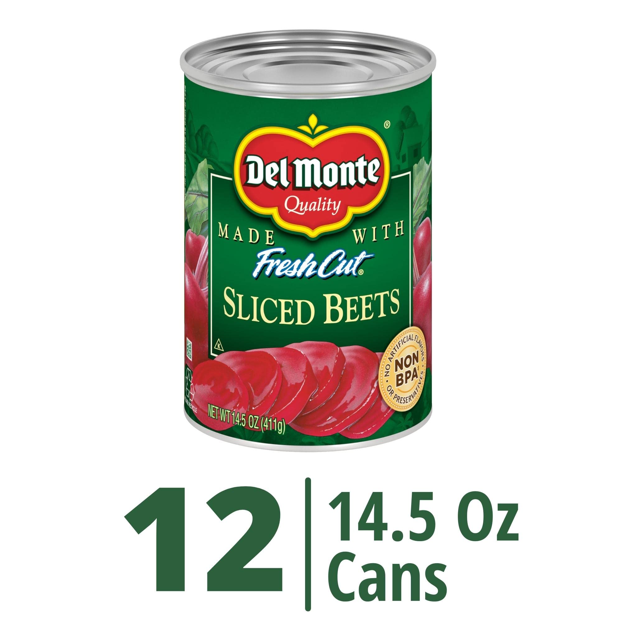 Del Monte primer plano de rodajas de remolacha con textura apetecible