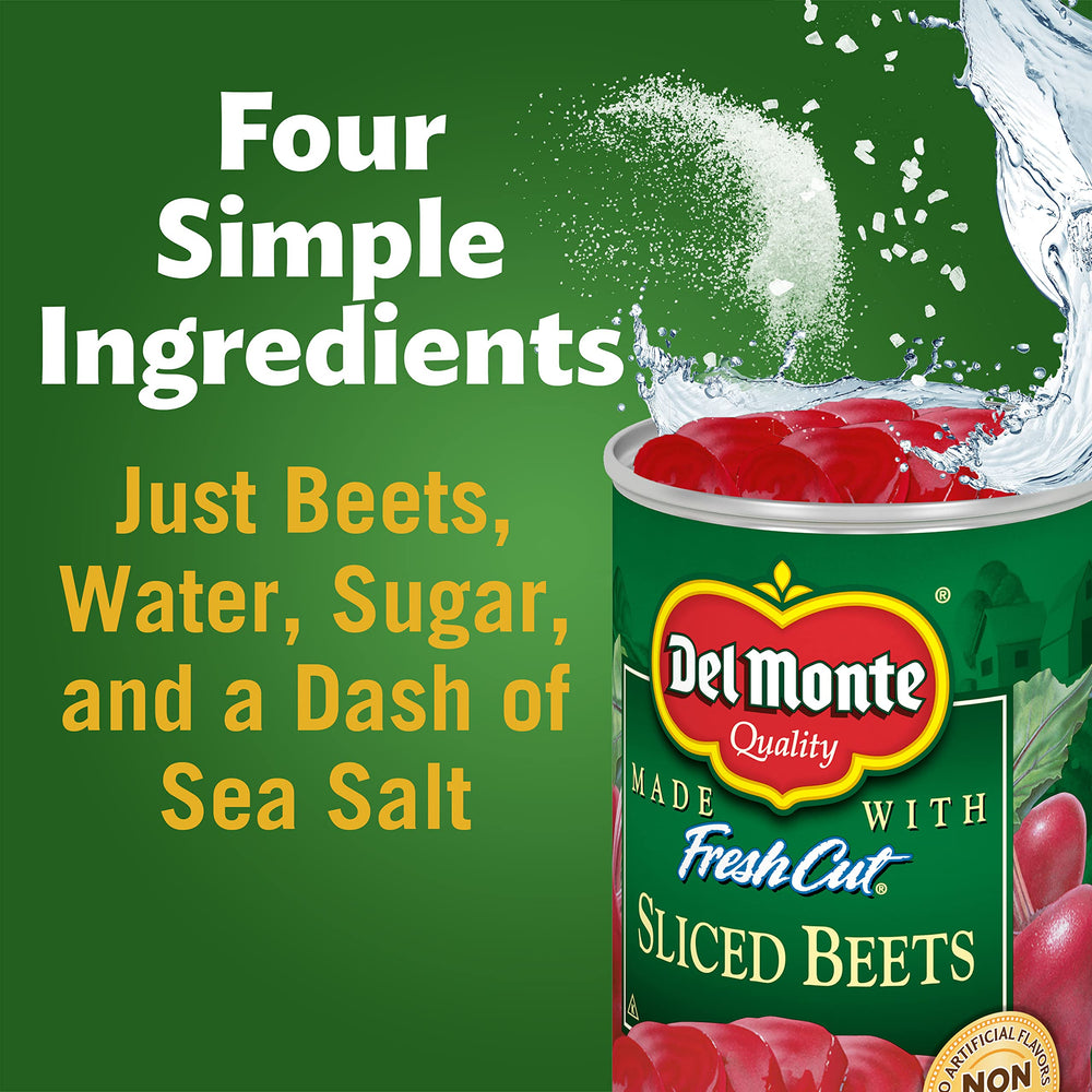 Del Monte remolacha escurrida servida en plato como guarnición rápida
