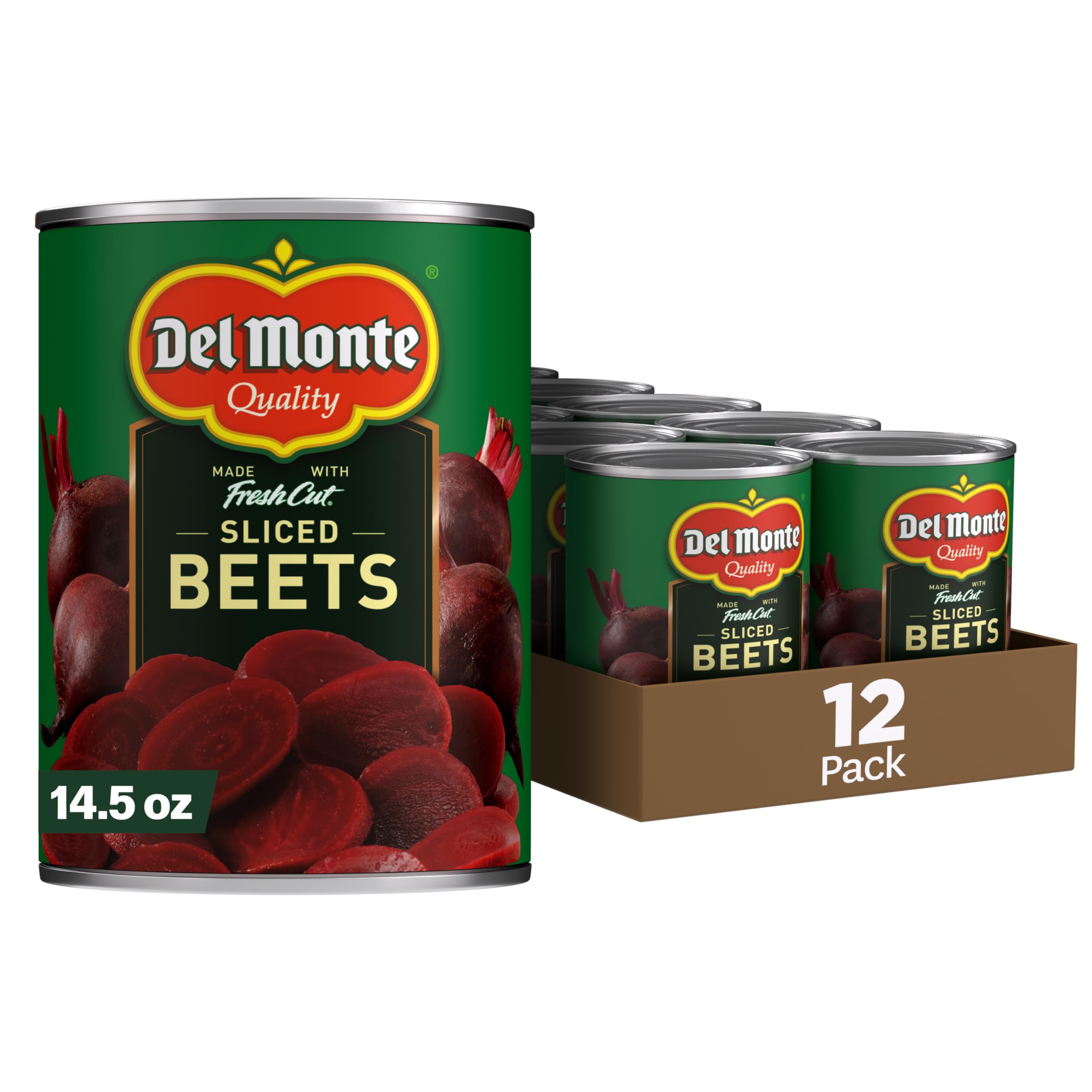 Del Monte lata frontal mostrando remolacha lista para servir