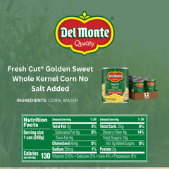 Del Monte primer plano de granos dorados que resaltan textura y frescura