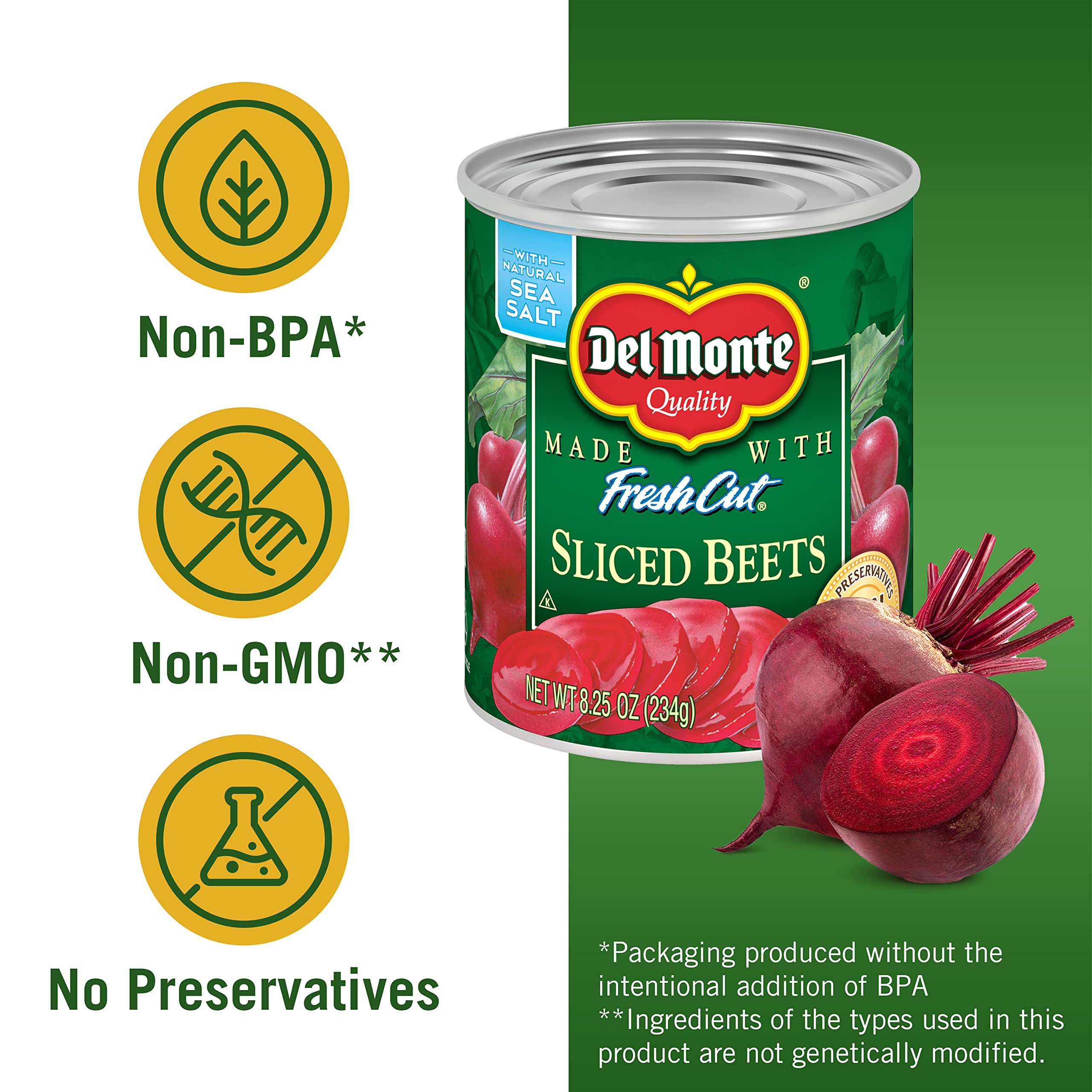 Del Monte remolachas en ensalada aportando color y sabor balanceado