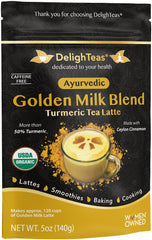 DelighTeas frente del envase mostrando marca y diseño, conveniencia
