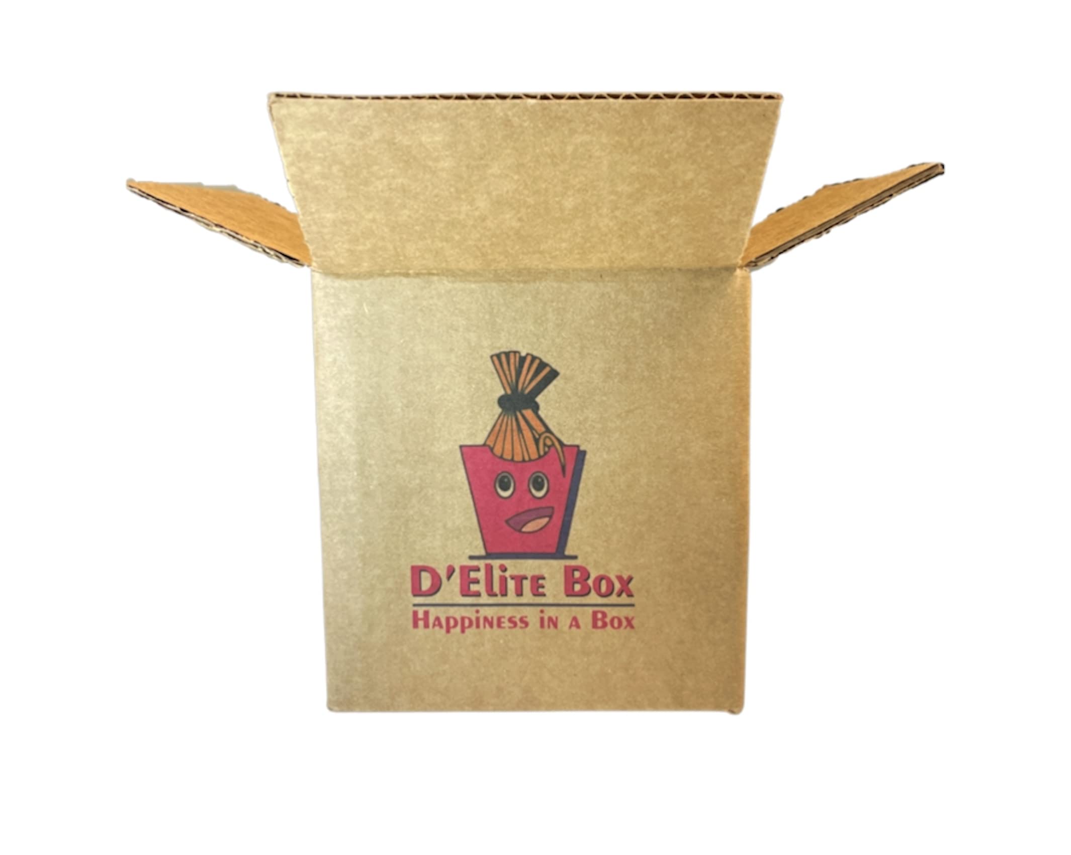 D'Elite Box caja regalo abierta con los seis sobres Crush, presentación atractiva para regalar