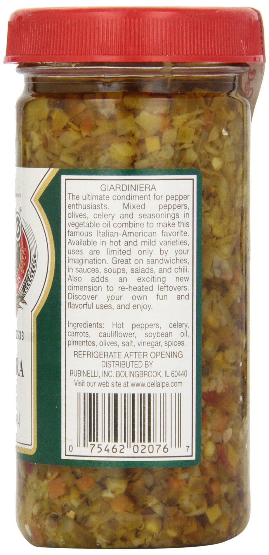 Dell'Alpe frasco 8 oz junto a mano para mostrar tamaño práctico