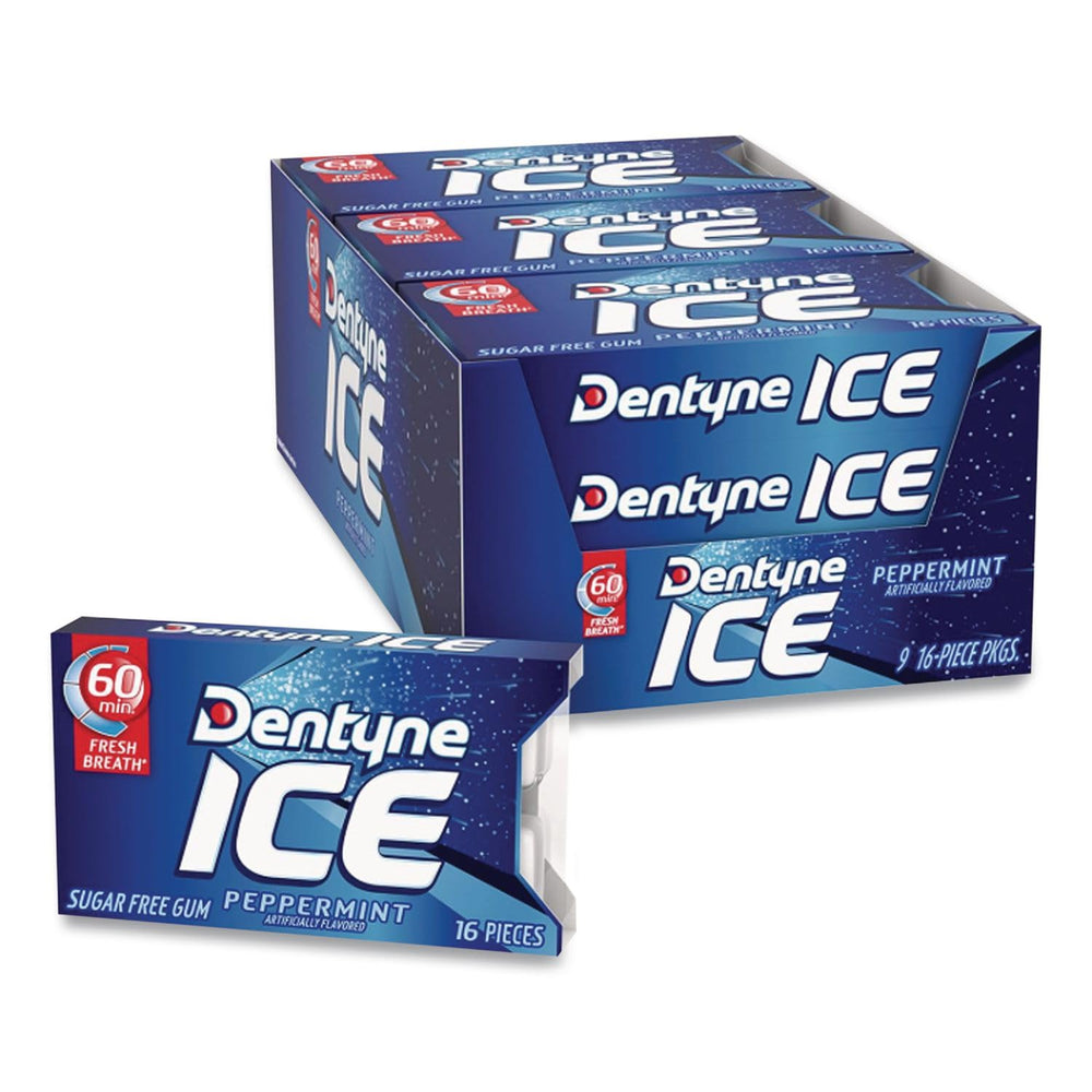Dentyne frontal del paquete mostrando diseño y cantidad
