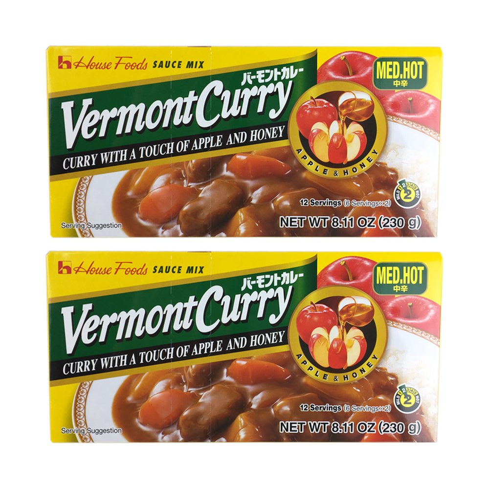 DETROVA House Foods Vermont Curry vista frontal del empaque, información y beneficio de conveniencia