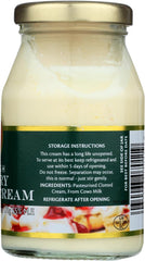 Devon Cream Company clotted cream al lado de una cuchara para comparar tamaño y porción práctica