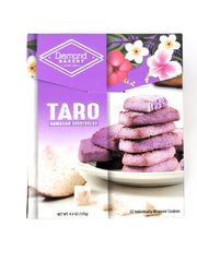 Diamond Bakery primer plano de textura shortbread taro, aspecto mantecoso y crujiente