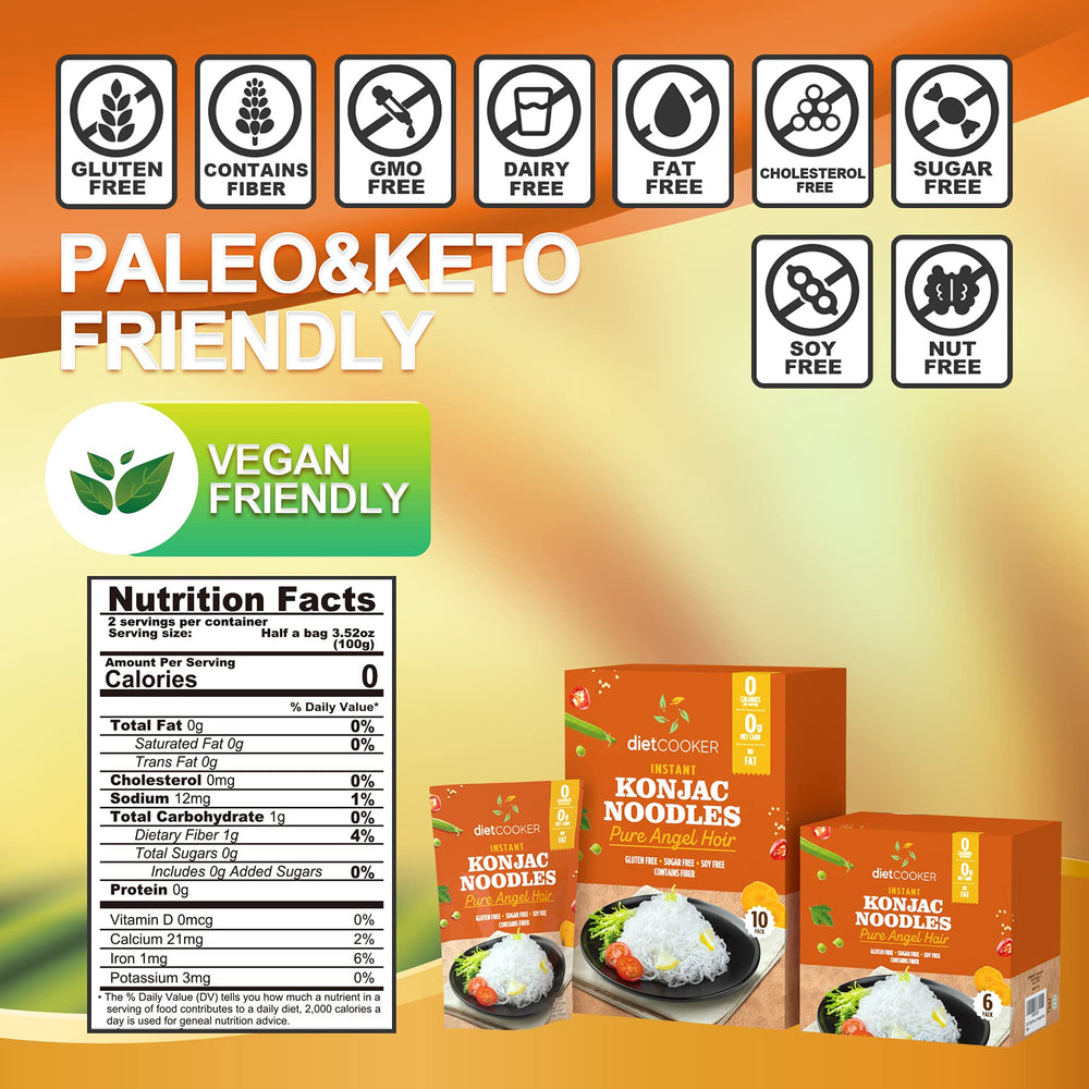 DIET COOKER textura de fideo konjac en primer plano que muestra firmeza útil
