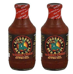 Dinosaur Wango Tango habanero vista frontal del envase, potente sabor para asados