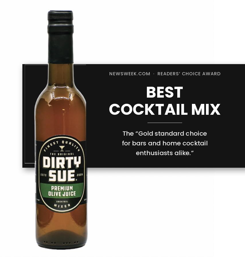 Dirty Sue etiqueta de cerca que destaca ingredientes y marca