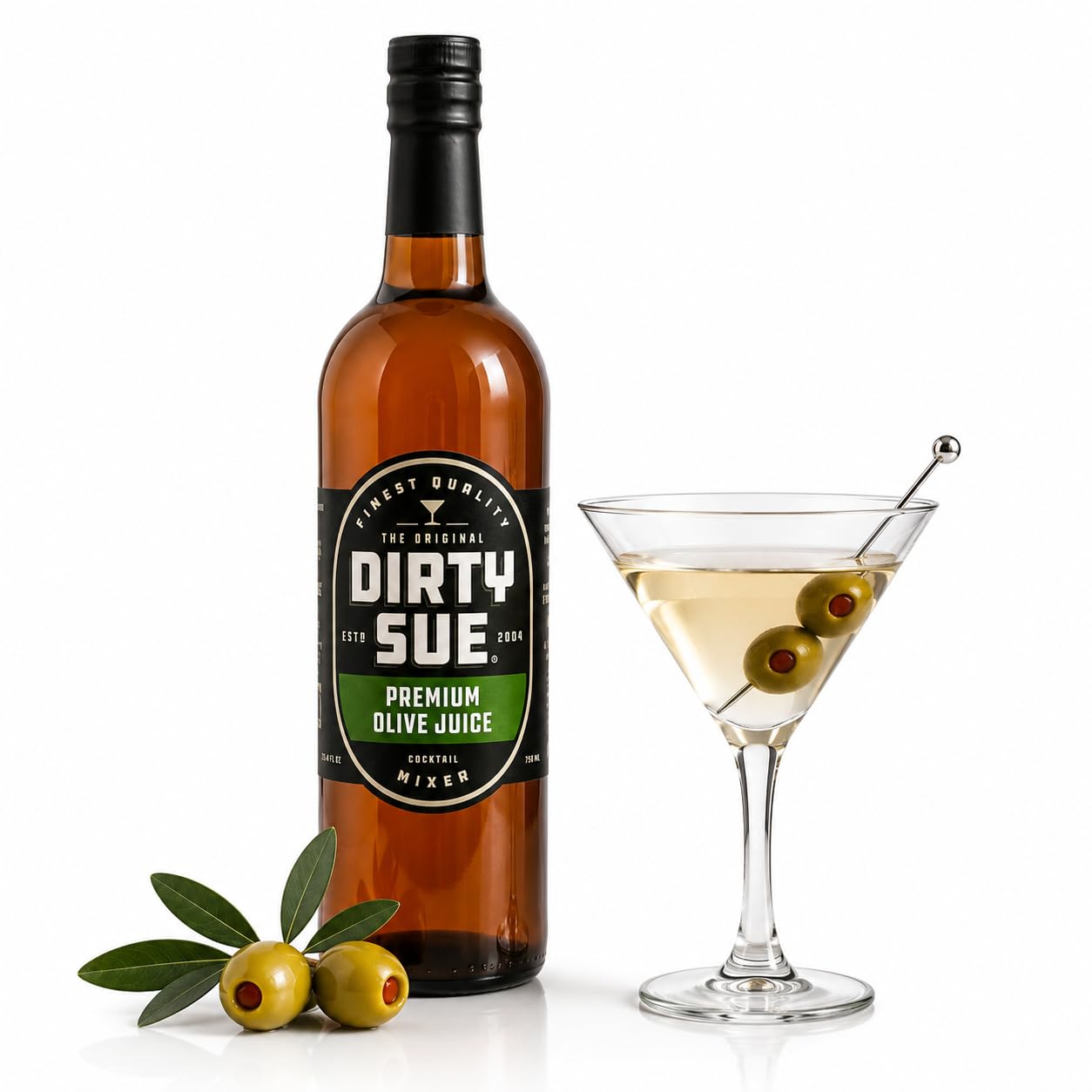 Dirty Sue botella frontal mostrando el tamaño y uso práctico