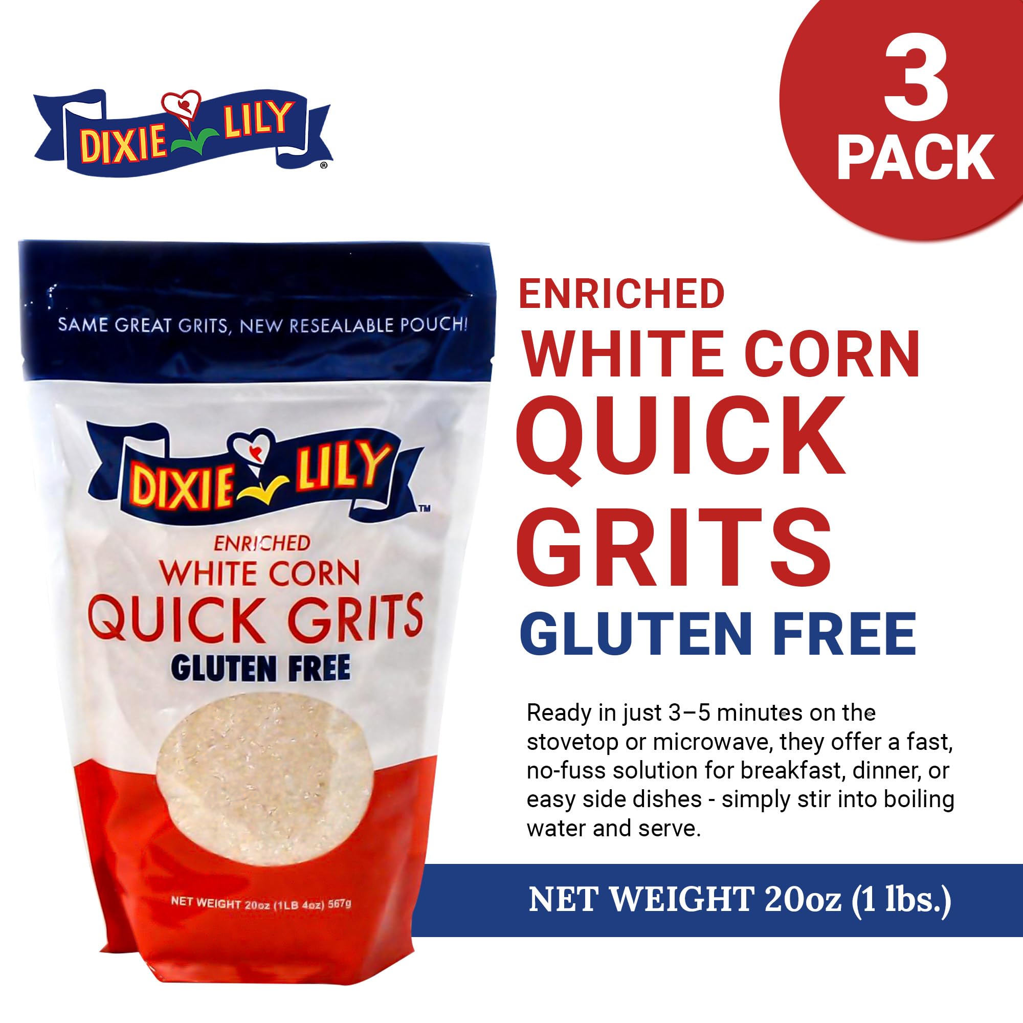 Dixie Lily grits en tazón servido con mantequilla, sabor reconfortante