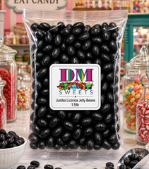 DM Sweets jelly beans en frasco de vidrio, fácil exhibición y servicio
