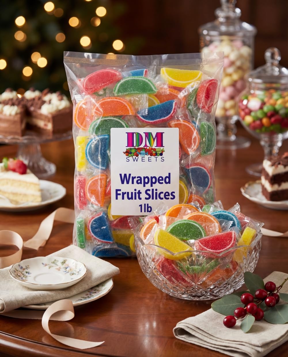 DM Sweets rodajas envueltas y algunas sin envolver, prácticas para repartir