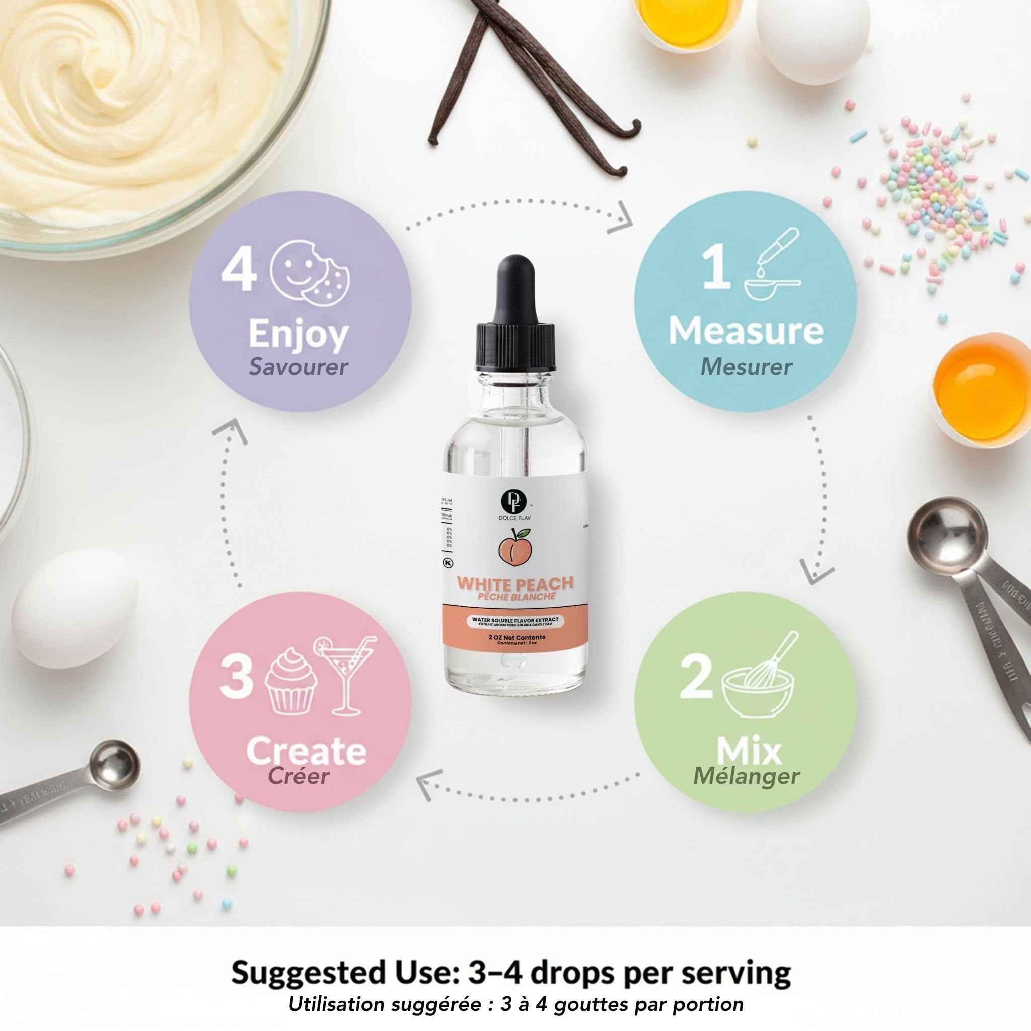 Dolce Flav comparación de tamaño 2 oz para evaluar rendimiento y almacenamiento