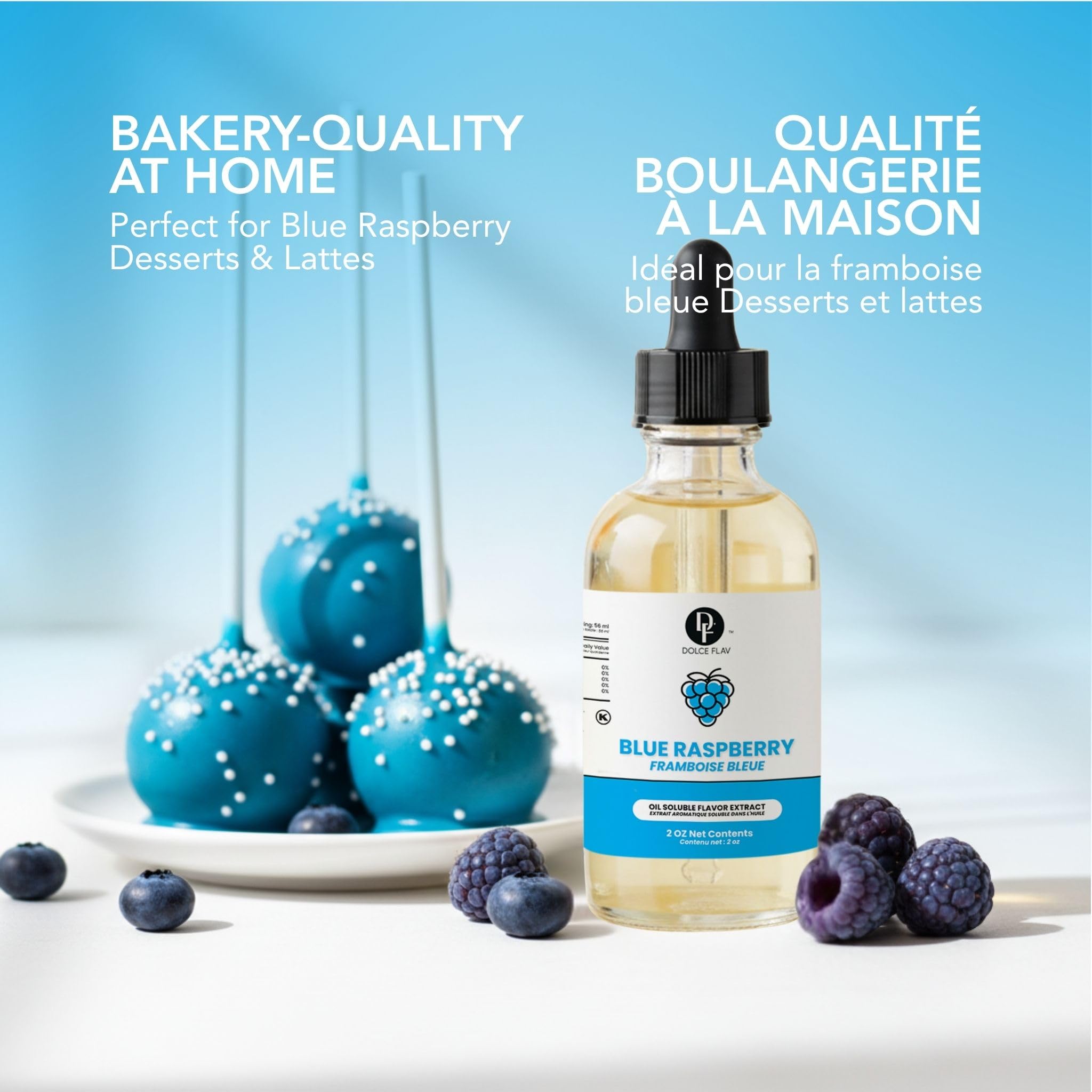 Dolce Flav añadido a smoothie azul, realza sabor sin azúcares
