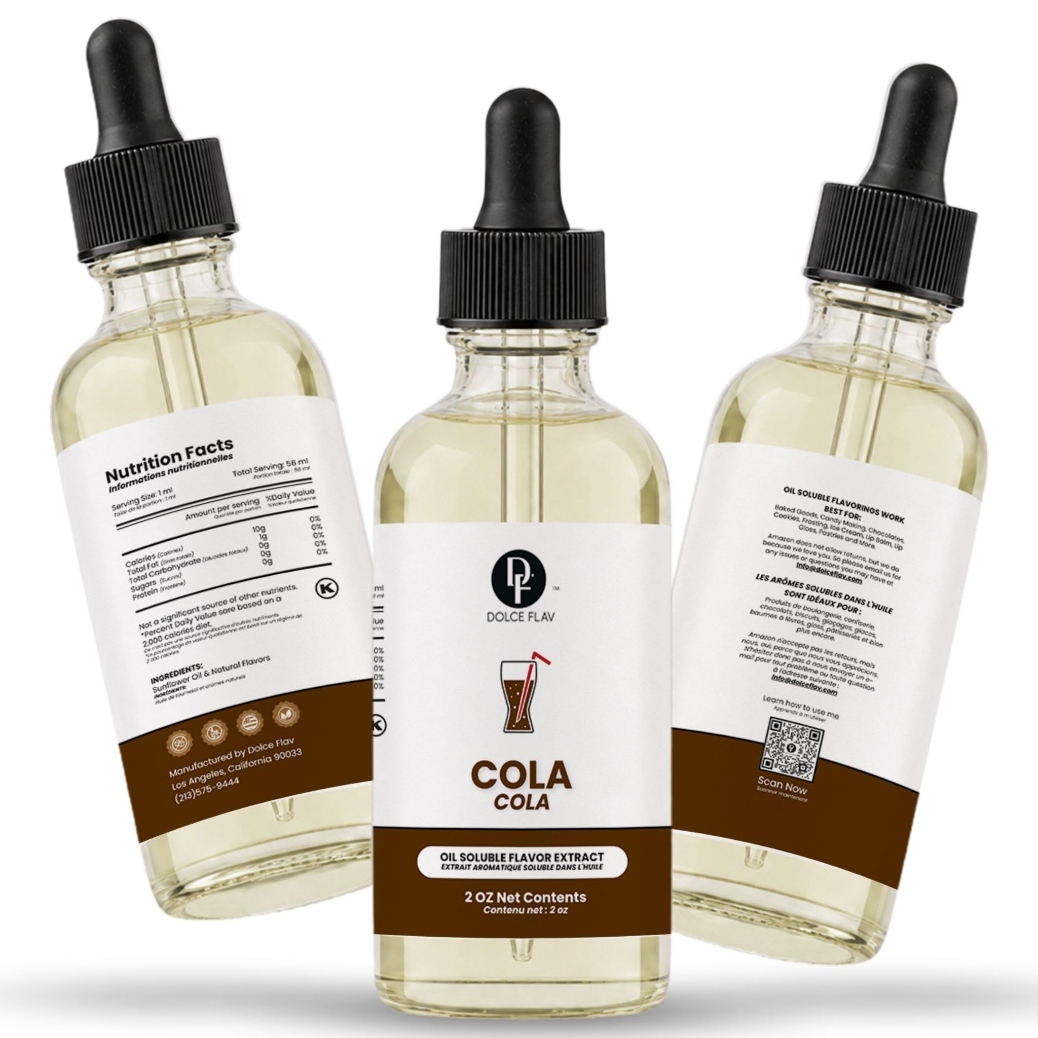 Dolce Flav botella en cocina junto a ingredientes de repostería