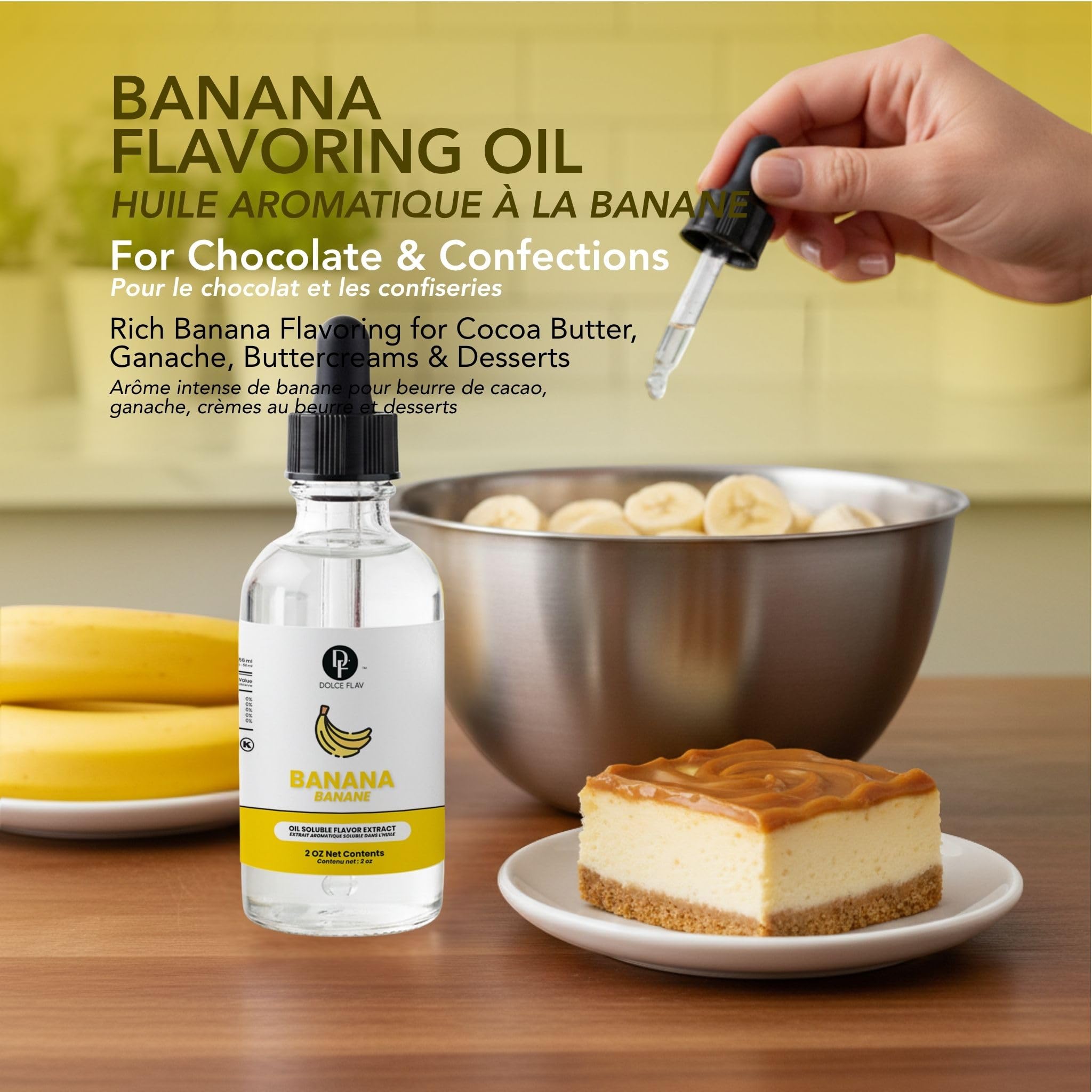 Dolce Flav gota de extracto sobre superficie para ver textura y concentración aromática