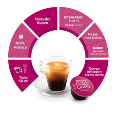 Dolce Gusto taza de espresso recién hecho con crema visible