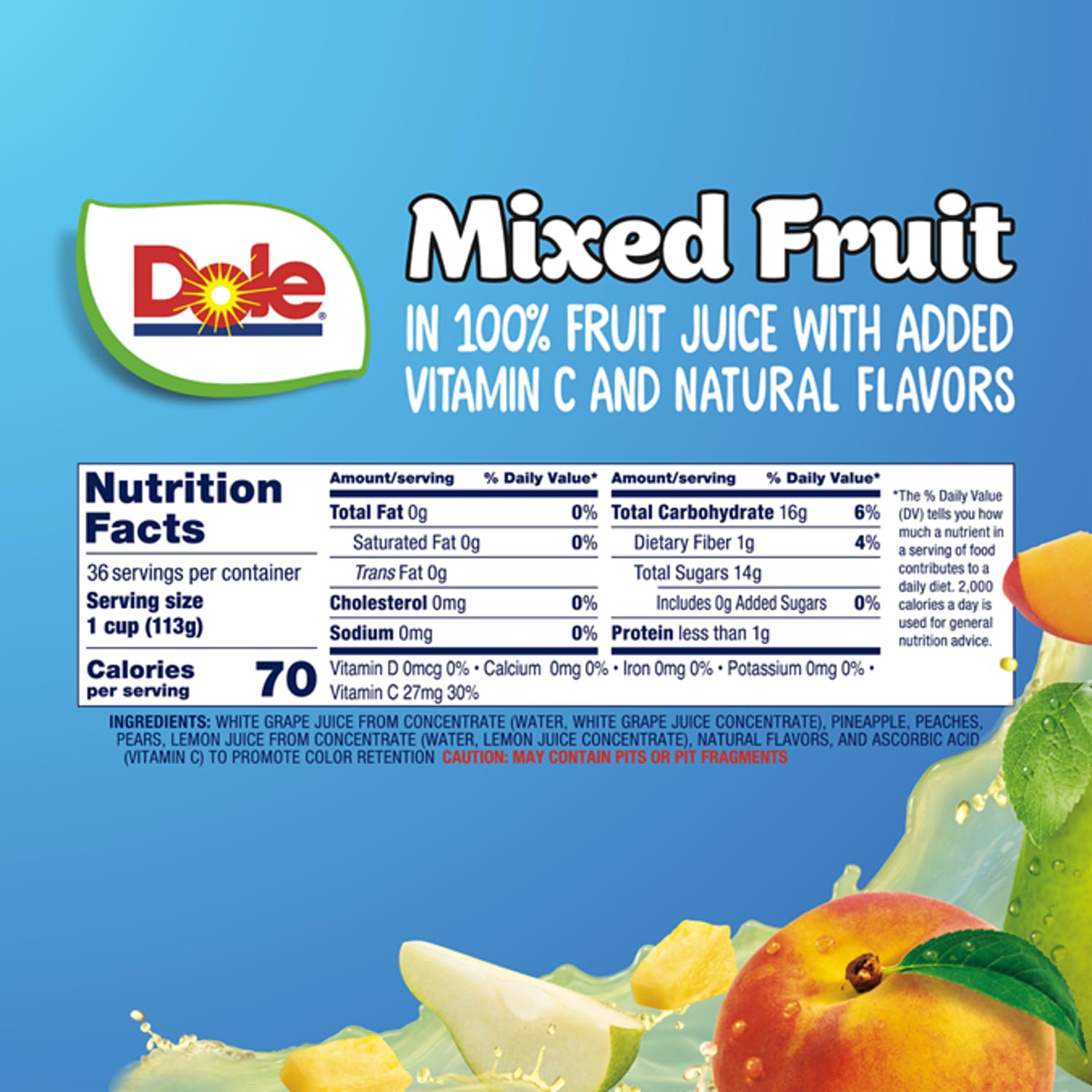 Dole primer plano de frutas en jugo, textura fresca y aspecto natural